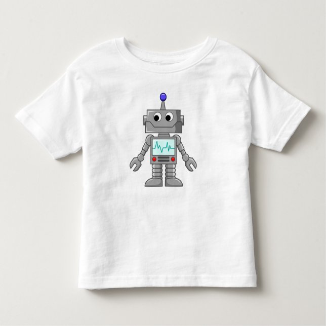 Smiling Robot Toddler T-Shirt (Front)