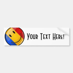 Smiling Romanian Flag Bumper Sticker