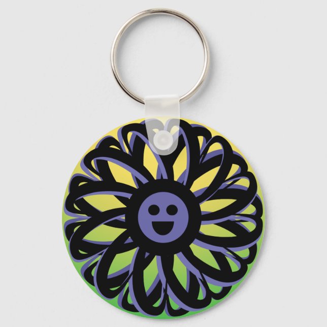Smiling Sally Flower Keychain - 369 (Front)