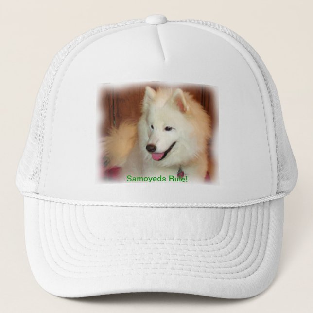 Smiling Samoyed Digital Oil Painting Effect Hat (Front)