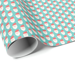 Smiling Santa Claus Pattern Custom Wrapping Paper