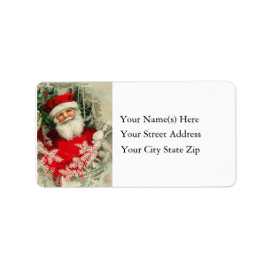 Smiling Santa Vintage Address Label