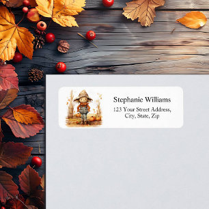 Smiling Scarecrow Fall Return Address Label
