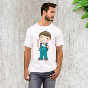 Smiling School Boy with Backpack T-Shirt