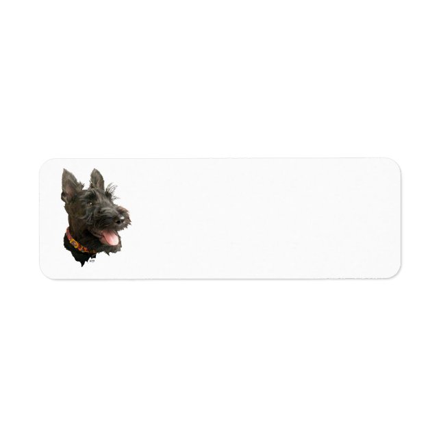 Smiling Scottish Terrier Return Address Label (Front)