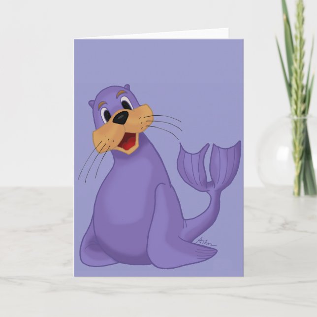 Smiling Sea Lion Greeting Card (Front)