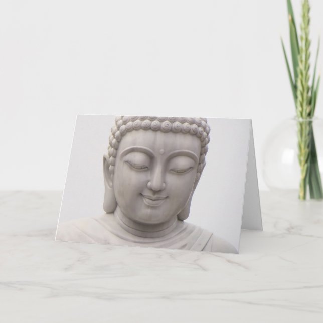 Smiling Serene Buddha Inspirational Love Peace Card (Front)