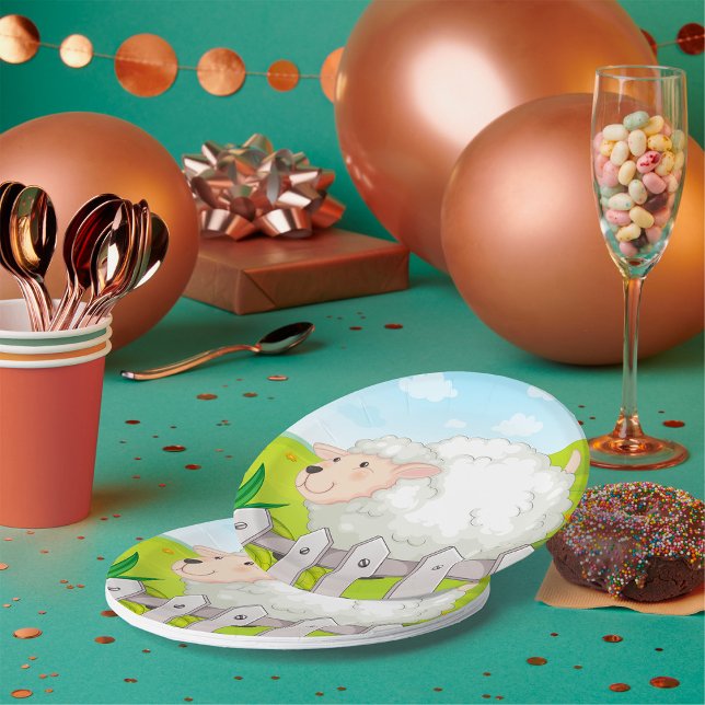 Smiling Sheep Paper Plate (Creator Uploaded)