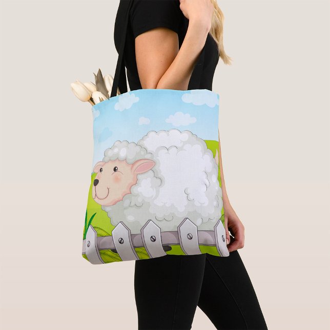 Smiling Sheep Tote Bag (Creator Uploaded)