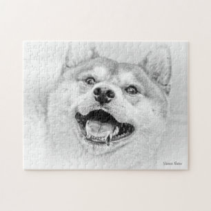 Smiling Shiba Inu dog Jigsaw Puzzle