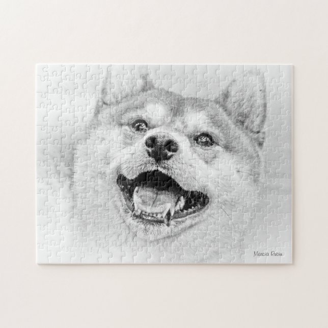 Smiling Shiba Inu dog Jigsaw Puzzle (Horizontal)