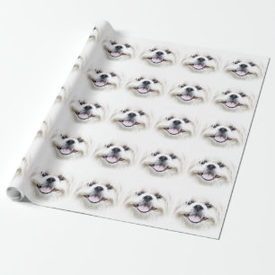 Smiling shih tzu wrapping paper