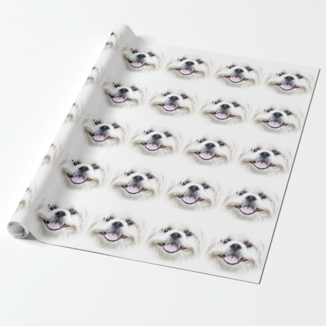 Smiling shih tzu wrapping paper (Unrolled)