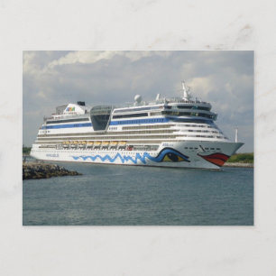 Smiling Ship in Channel Postcard