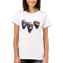 Smiling Skeleton Faces Design - Spooky & Fun Art