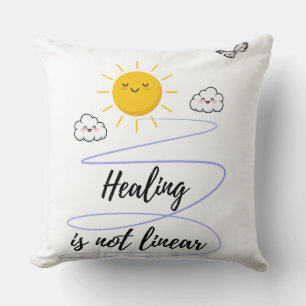 Smiling Skies   Cute Sun & Clouds Throw Pi Cushion