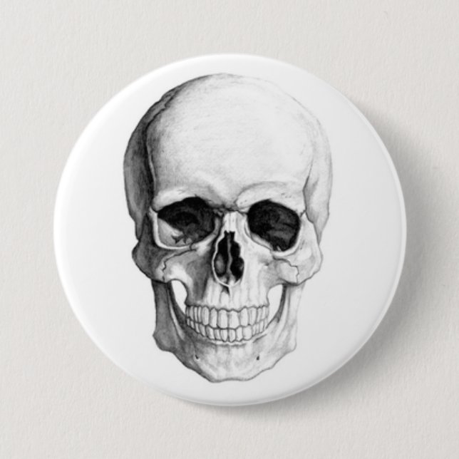 Smiling Skull 7.5 Cm Round Badge (Front)