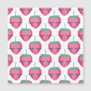 Smiling sleeping strawberries, cute pattern.
