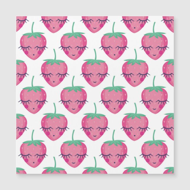 Smiling sleeping strawberries, cute pattern. (Front)