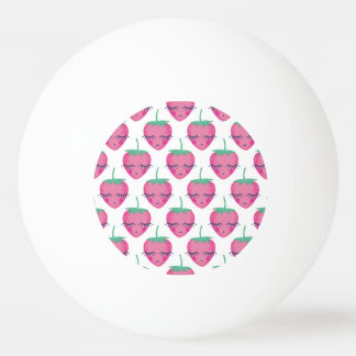 Smiling sleeping strawberries, cute pattern. ping pong ball