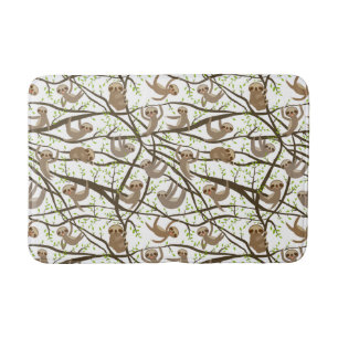 Smiling Sloth Pattern Bath Mat