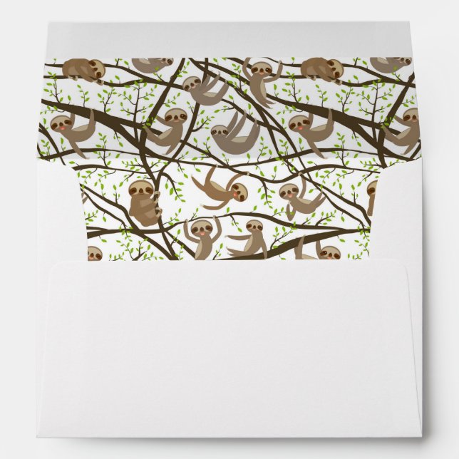 Smiling Sloth Pattern Envelope (Back (Bottom))