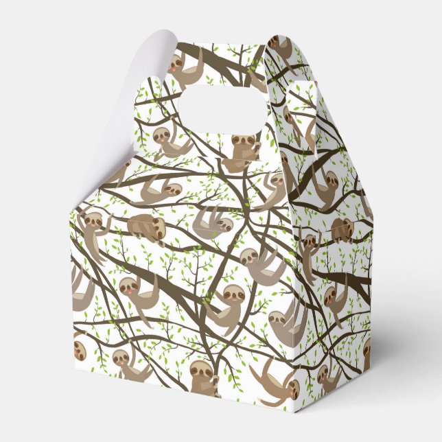 Smiling Sloth Pattern Favour Box (Front Side)