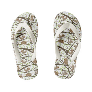 Smiling Sloth Pattern Kid's Thongs