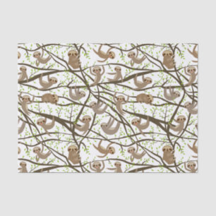 Smiling Sloth Pattern Tissue Paper
