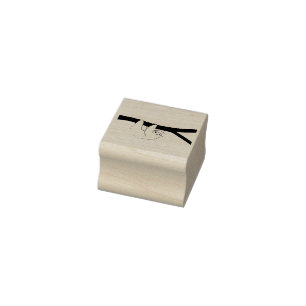 Smiling Sloth with Heart Nose Rubber Stamp