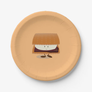 Smiling S'more Paper Plate