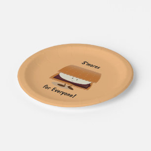 Smiling S'more with words Paper Plate
