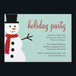 Smiling Snowman Christmas/Holiday Party Invitation<br><div class="desc">Invite your guests to celebrate the season with these fun and cheerful Smiling Snowman holiday party invitations from Berry Berry Sweet. Matching stamp,  thank you cards,  favour stickers/gift tag stickers,  and more available at berryberryssweet.com</div>