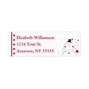 Smiling Snowman Custom Name and Address Labels