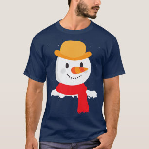Smiling Snowman Face Carrot Nose Funny Snow Man Wi T-Shirt