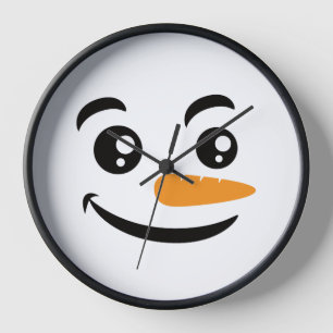 Smiling Snowman Face Clock