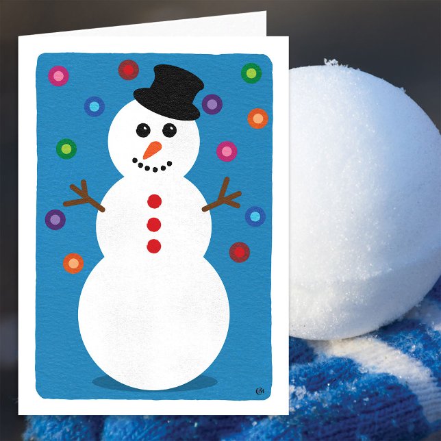 Smiling Snowman Happy Winter Solstice Card (Creator Uploaded)