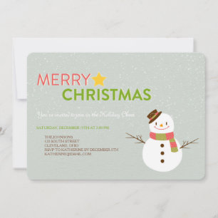 Smiling Snowman Holiday Party Invitations
