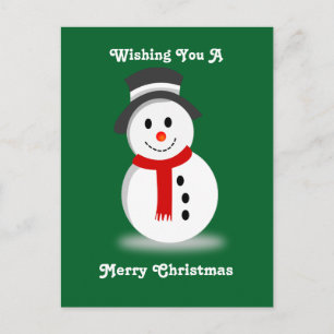 Smiling Snowman Holiday Postcard