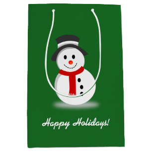 Smiling Snowman Medium Gift Bag