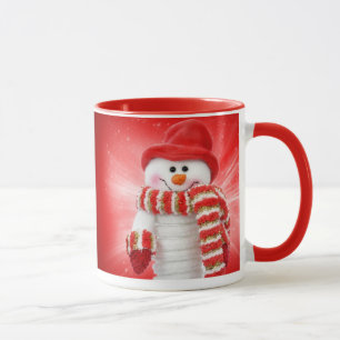 smiling snowman mug