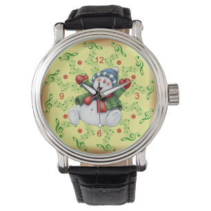 Smiling Snowman ~ Musical Scrolls ~ Christmas ~ Watch