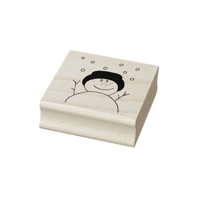 Smiling Snowman Rubber Stamp (Stamp)