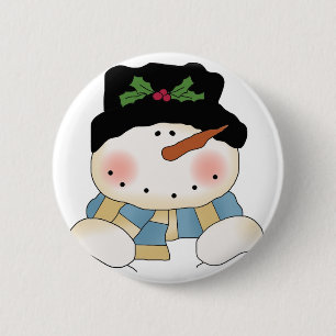Smiling Snowman Tshirts and Gifts 6 Cm Round Badge