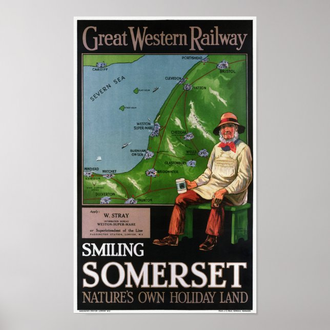 Smiling Somerset UK Vintage Poster 1940 (Front)