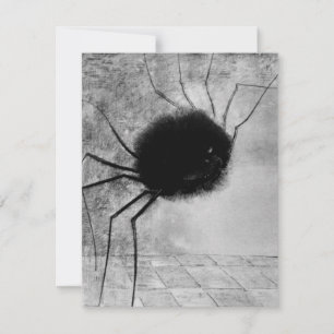 Smiling Spider by Odilon Redon, Vintage Halloween Card