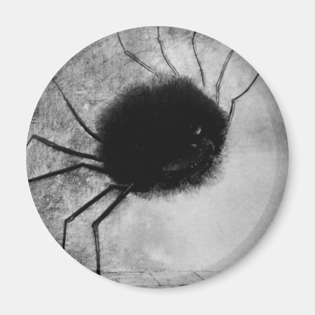 Smiling Spider by Odilon Redon, Vintage Halloween Magnet (Front)