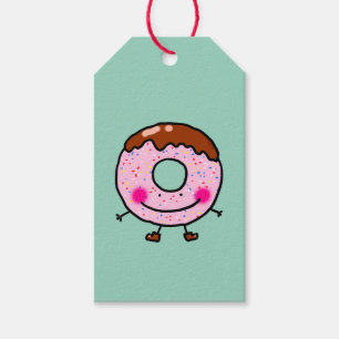 Smiling Sprinkle Doughnut Character Art Gift Tags