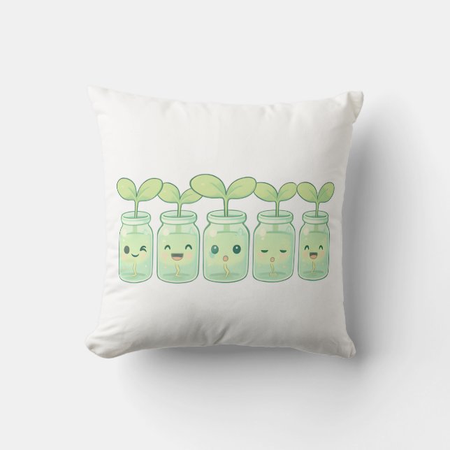 Smiling Sprout Family Cushion (Front)