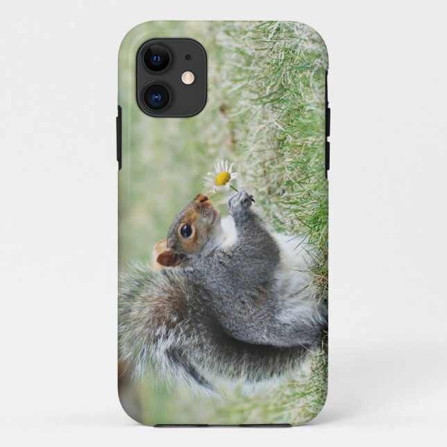 Smiling Squirrel with Daisy Case-Mate iPhone Case (Back)